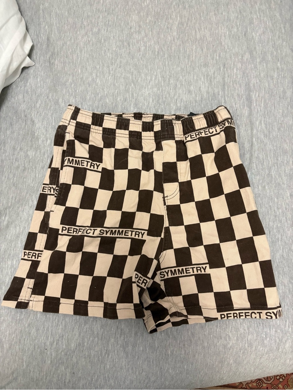 H&M Black and Cream Checkered 'Perfect Symmetry' Men's Shorts